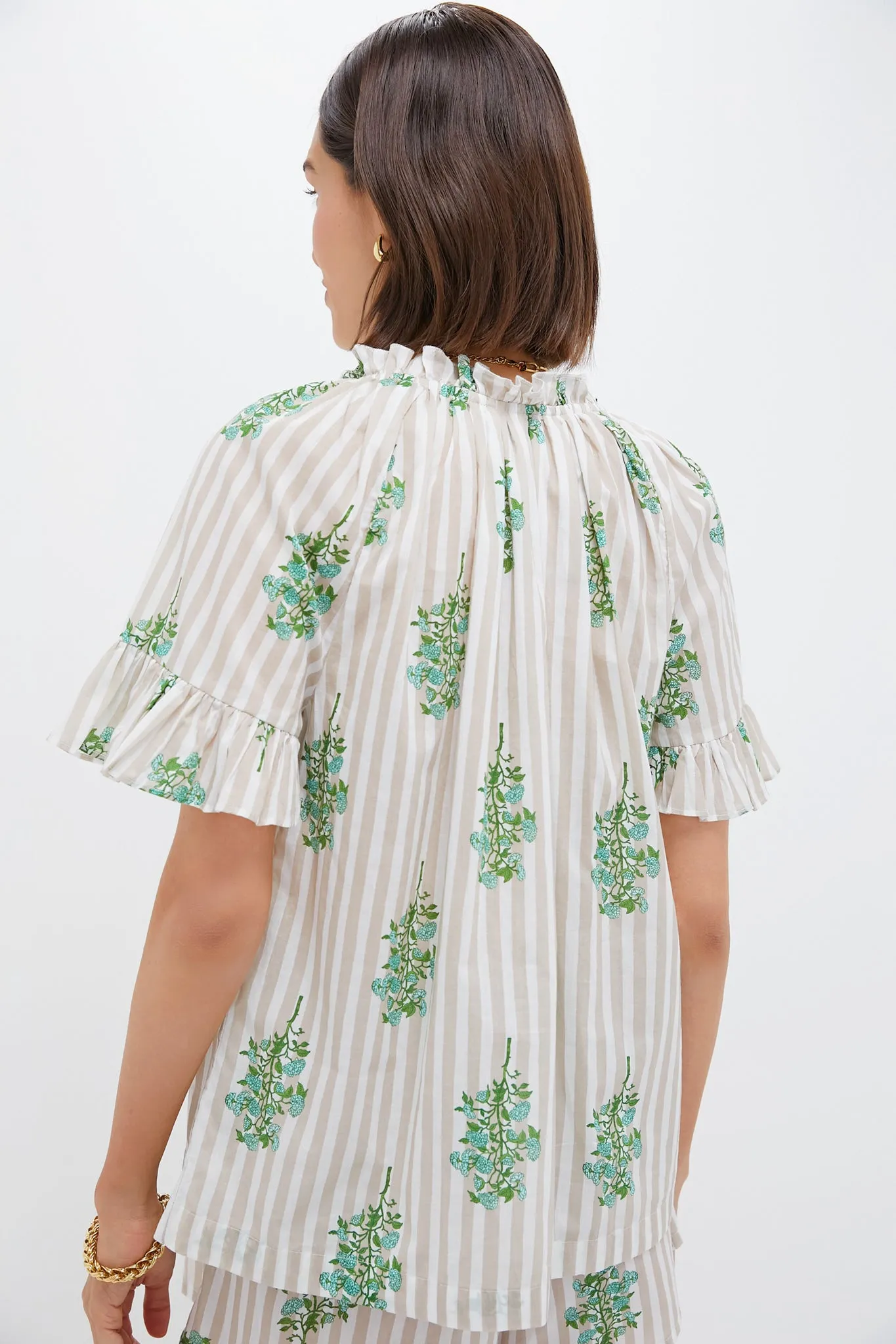 Sand Striped Bouquet Cassis Top