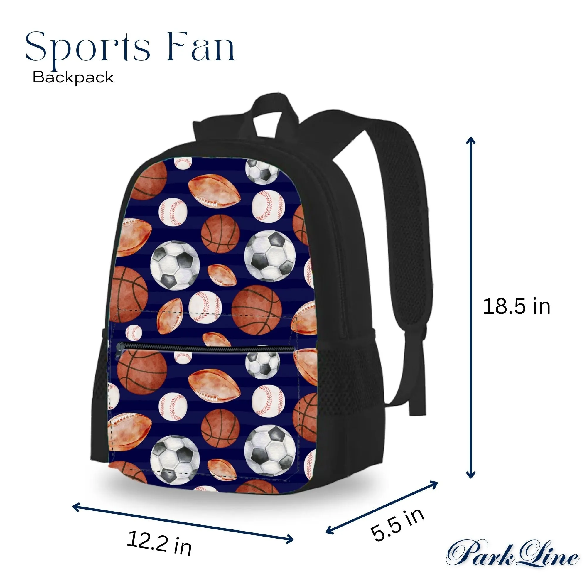 Sports Fan Set - Durable Backpack, Lunch Bag, and Pencil Case for Him