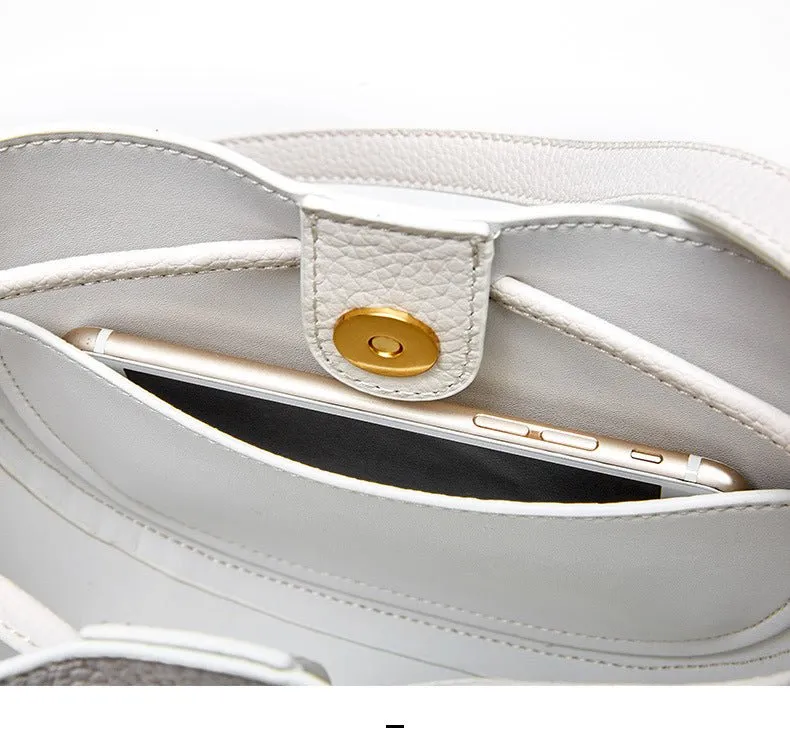 Stylish Soft Leather Half Circle Mini Bucket Tassel Crossbody