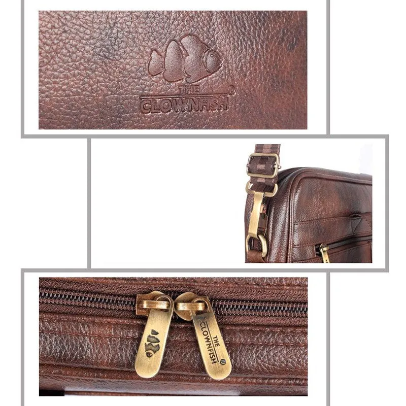 THE CLOWNFISH Bellisimo 14 inch Laptop Messenger Bag | Water Resistant, Stylish | Sienna