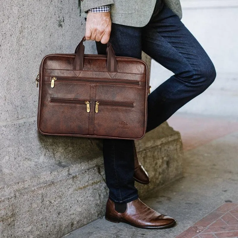 THE CLOWNFISH Bellisimo 14 inch Laptop Messenger Bag | Water Resistant, Stylish | Sienna