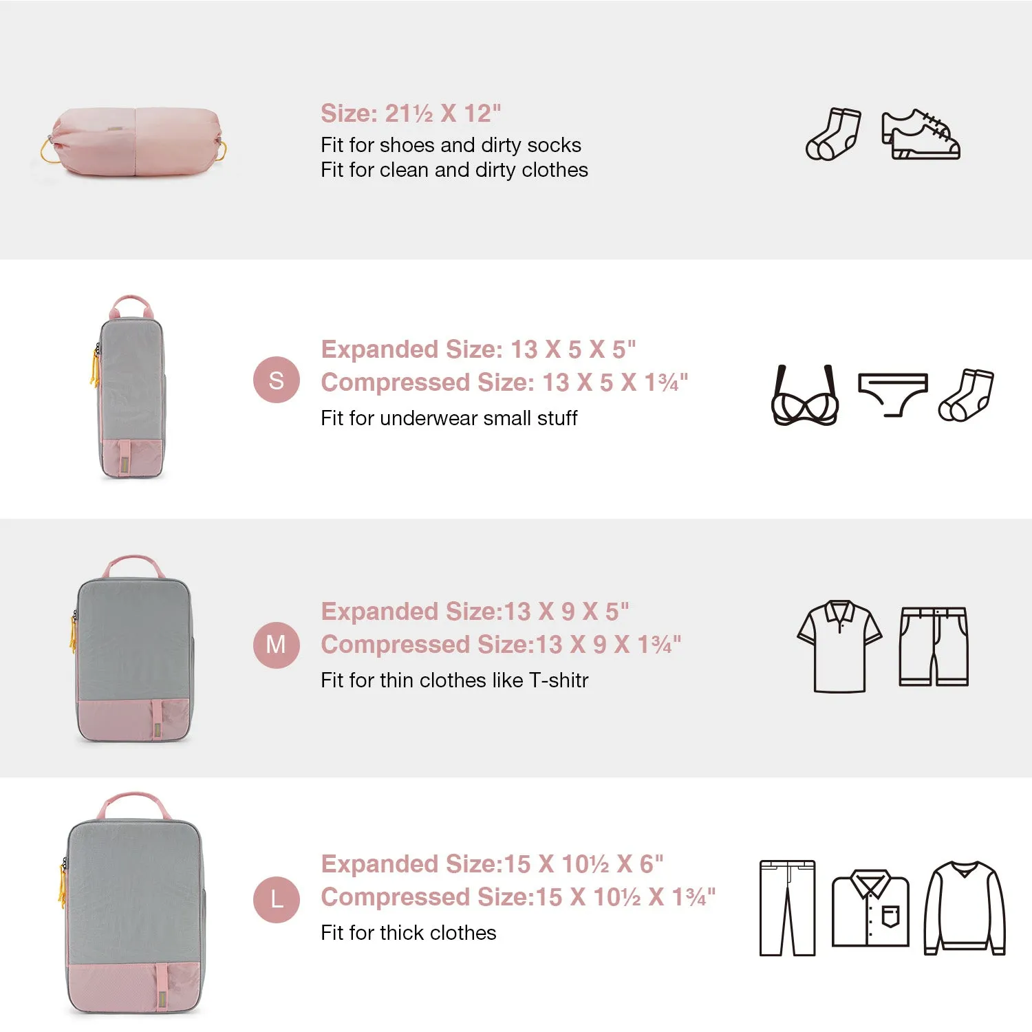 Travel Compression Packing Cubes