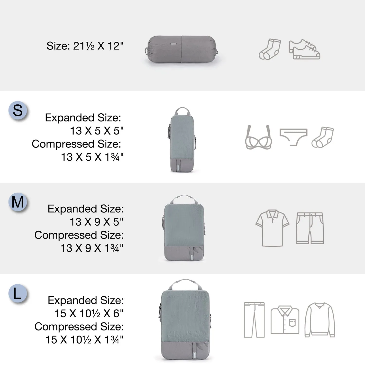 Travel Compression Packing Cubes