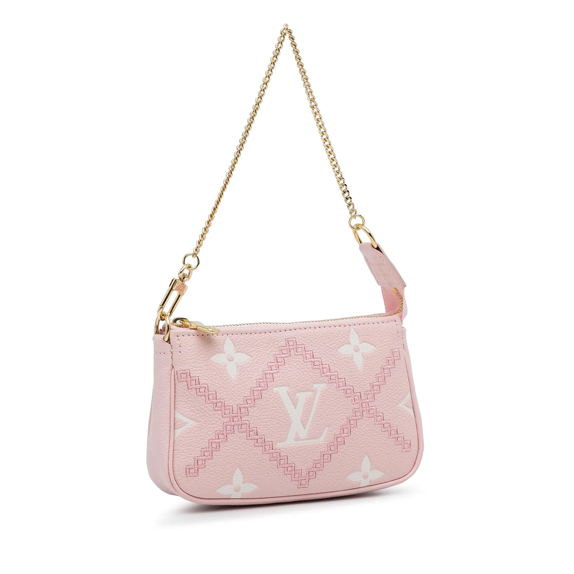 Trendy Inspired Louis Vuitton Broderies Pochette Accessoires Mini Pink Giant Monogram Empreinte