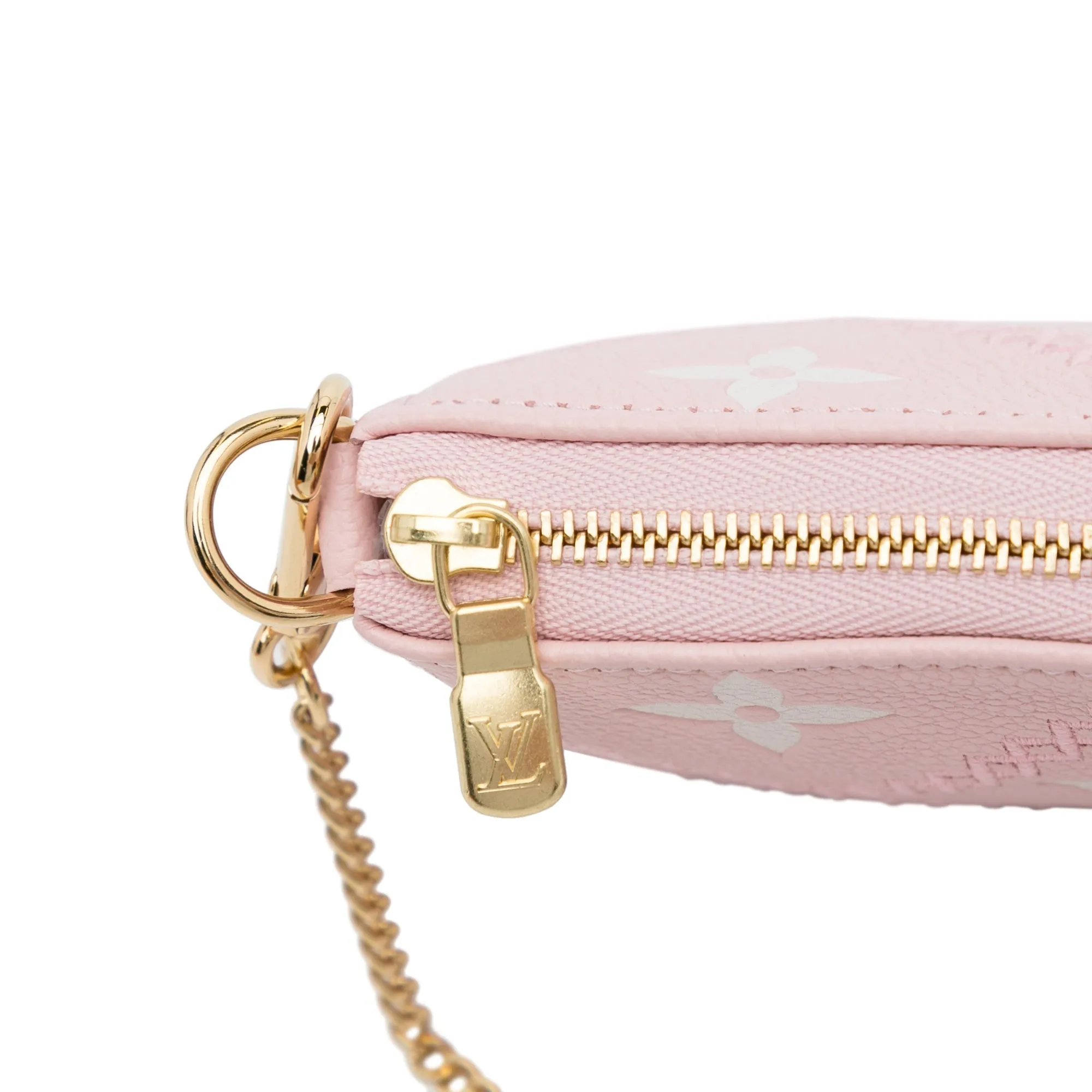 Trendy Inspired Louis Vuitton Broderies Pochette Accessoires Mini Pink Giant Monogram Empreinte