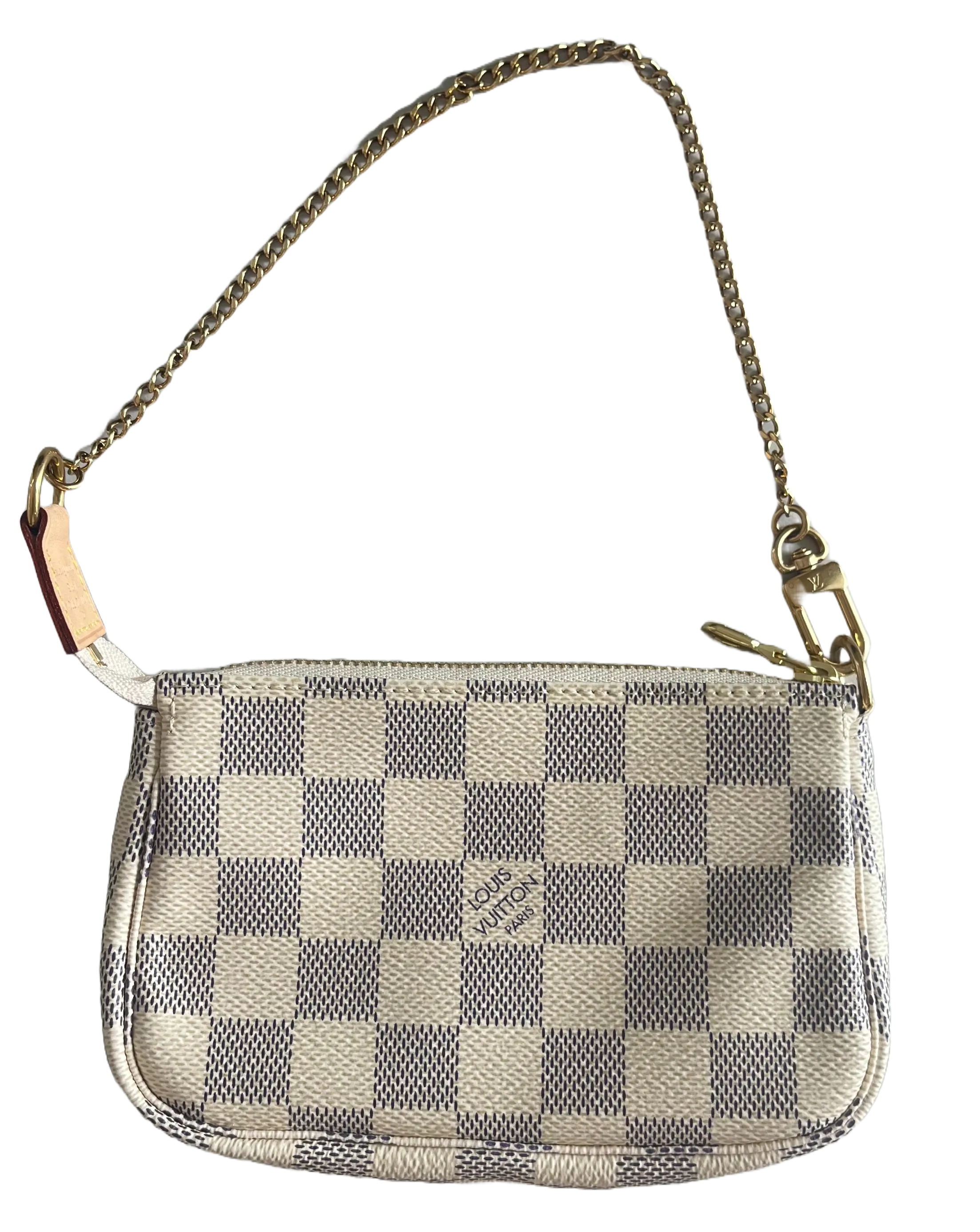 Trendy Inspired Louis Vuitton Mini Pochette Accessories Damier Azur