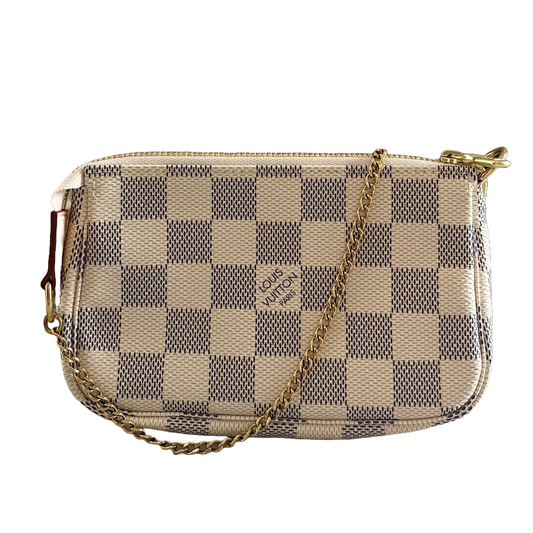 Trendy Inspired Louis Vuitton Mini Pochette Accessories Damier Azur
