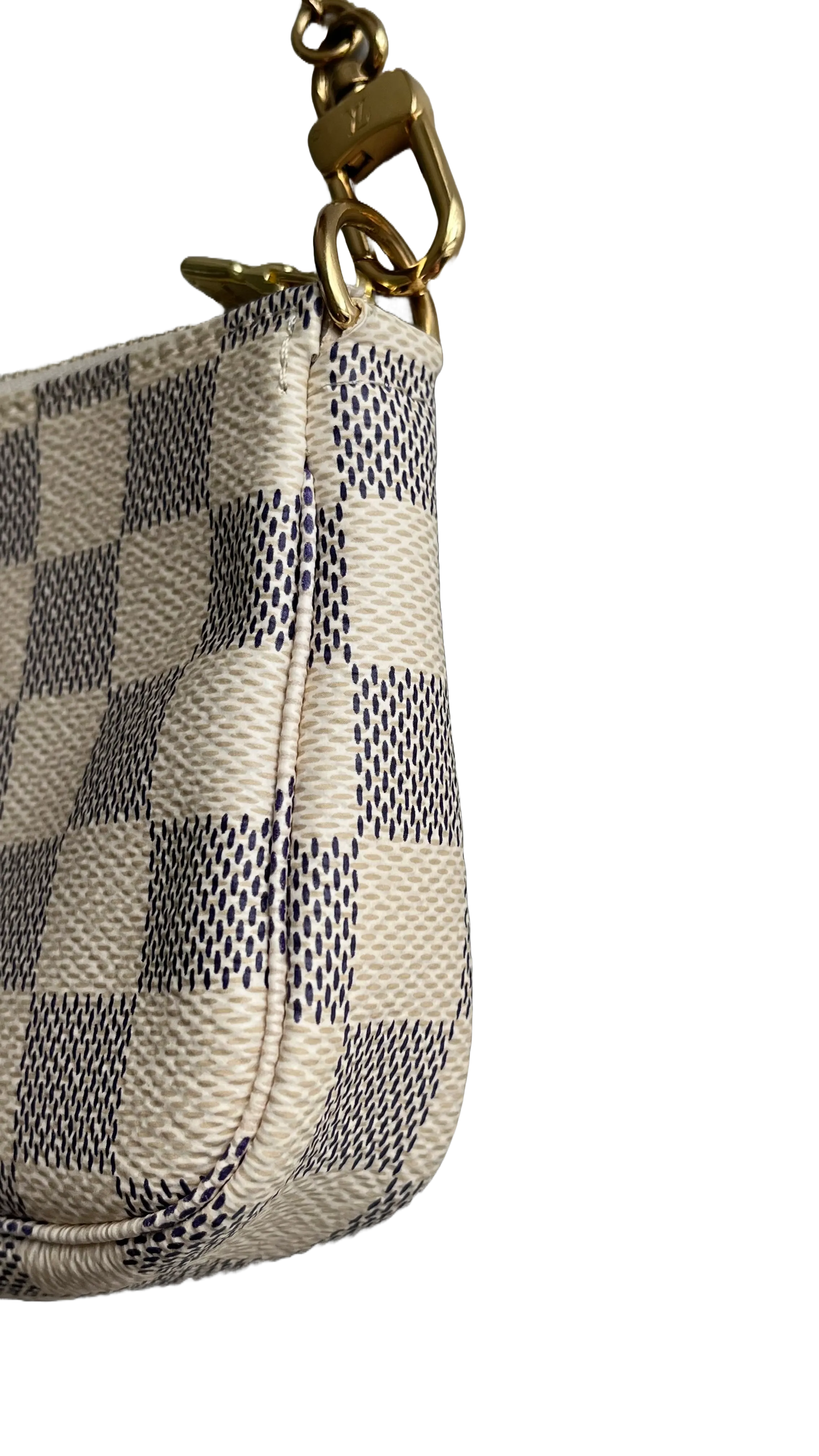 Trendy Inspired Louis Vuitton Mini Pochette Accessories Damier Azur