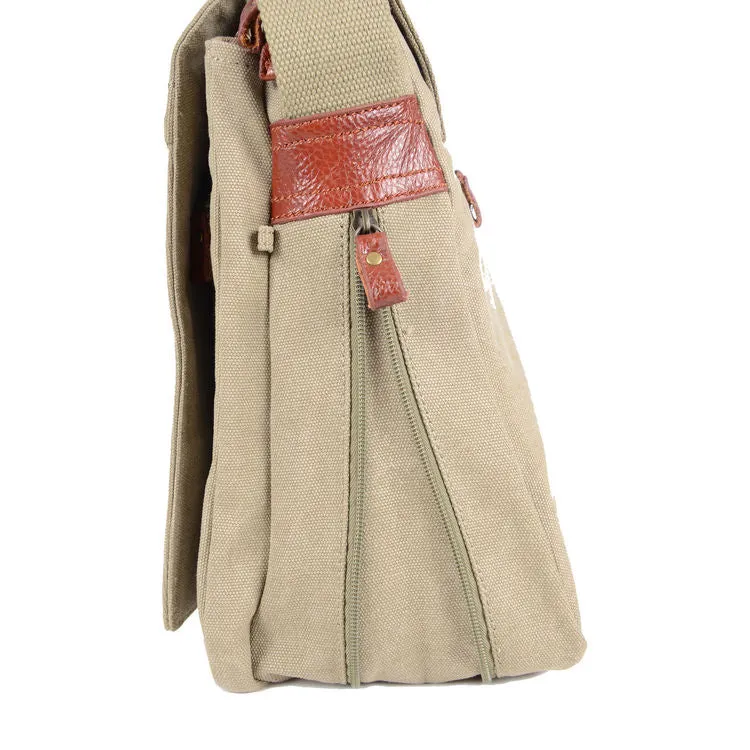 Troop Cotton Khaki Laptop Messenger Bag