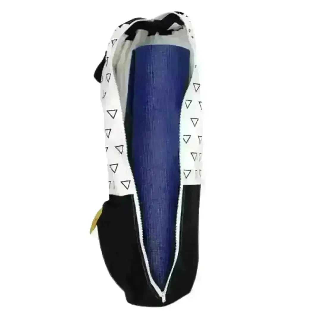 Yoga Mat Bag Fair Trade Certified Organic Cotton - White / Black Triangle